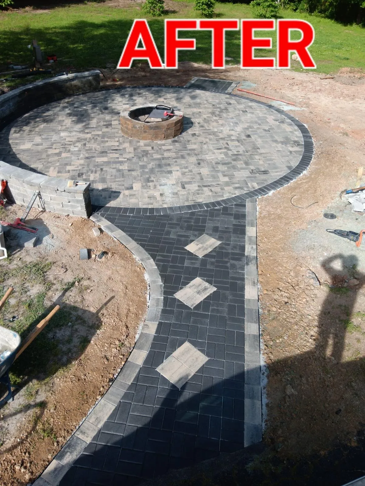 Fire Pit Installation project by Sam General Landscaping