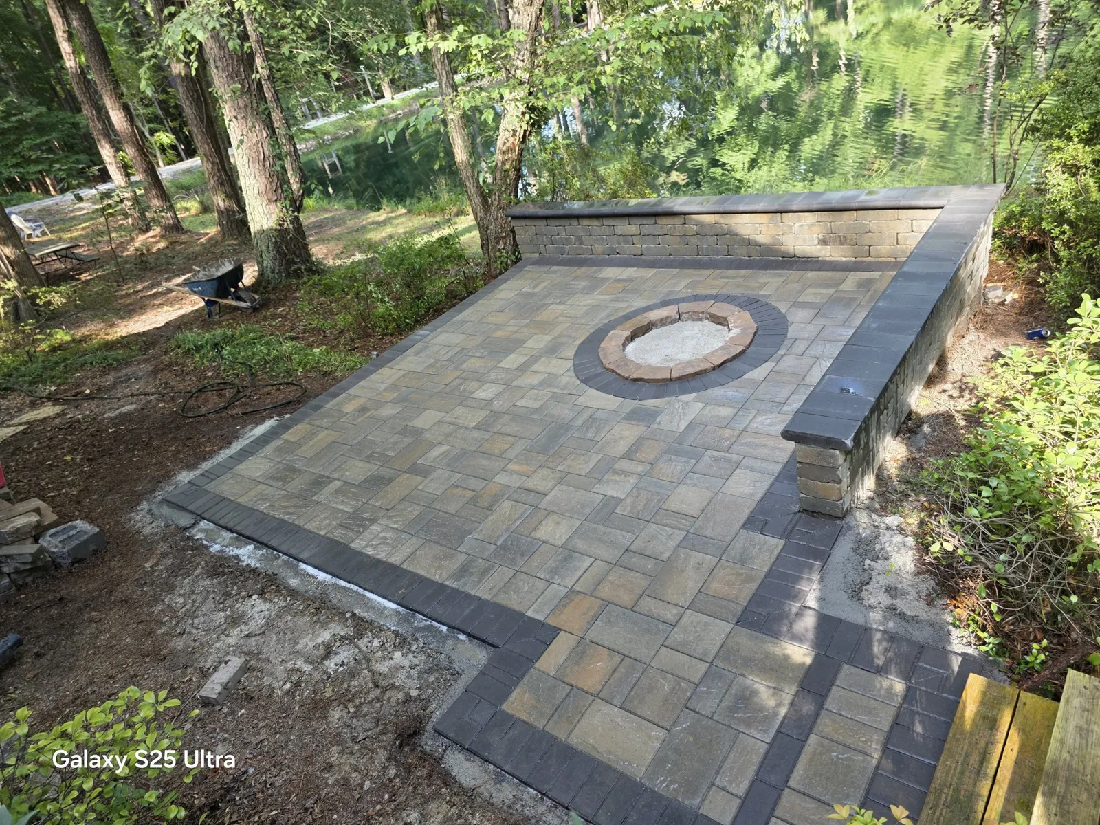 Fire Pit Installation project by Sam General Landscaping