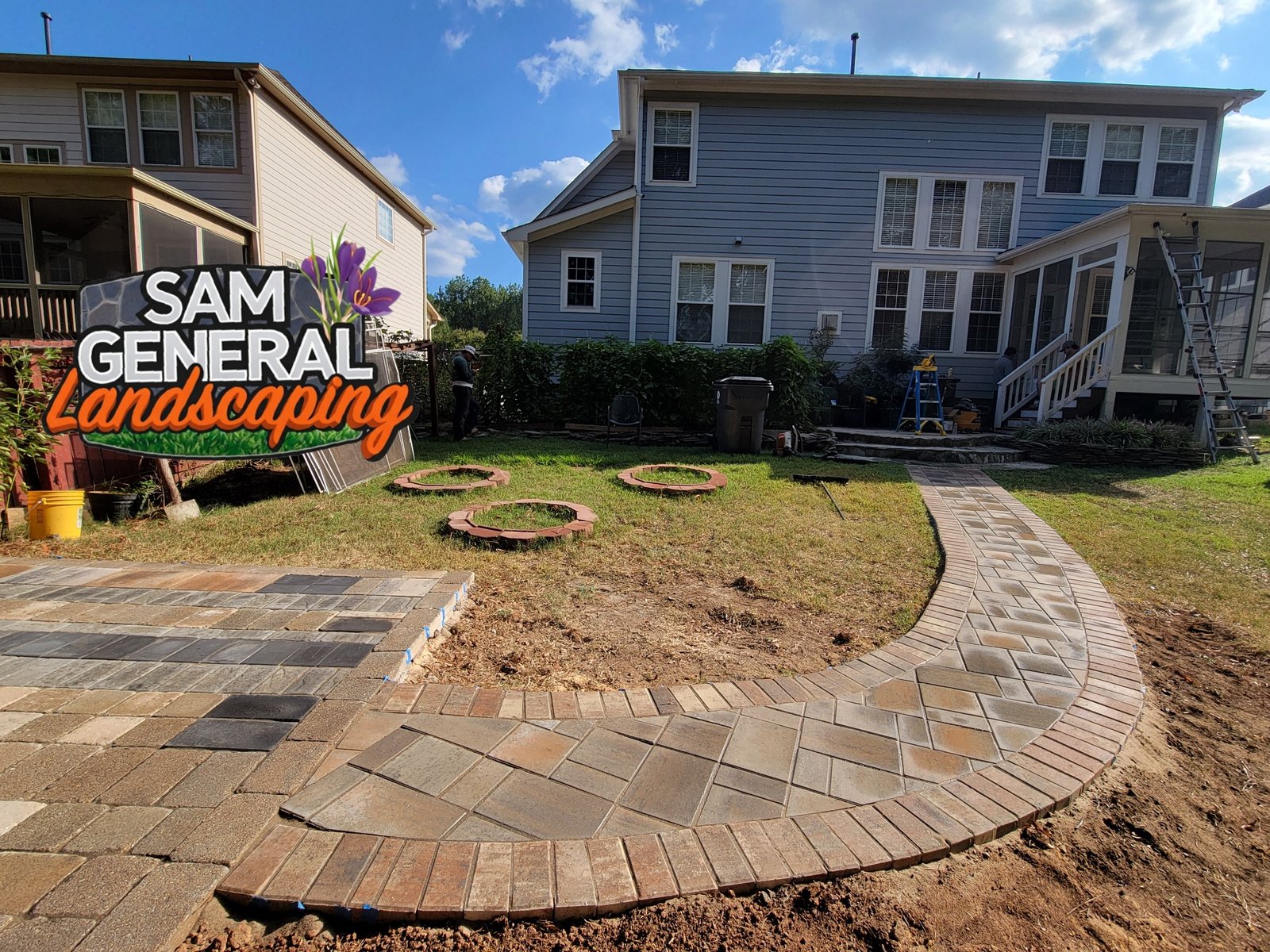 Retaining Walls & Stone Patio — Completed