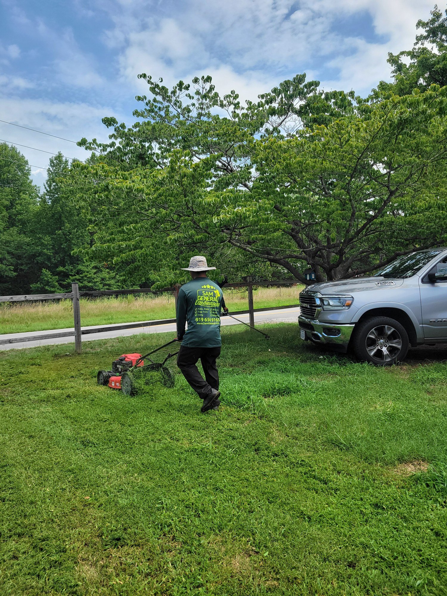 Landscaping crew at work
