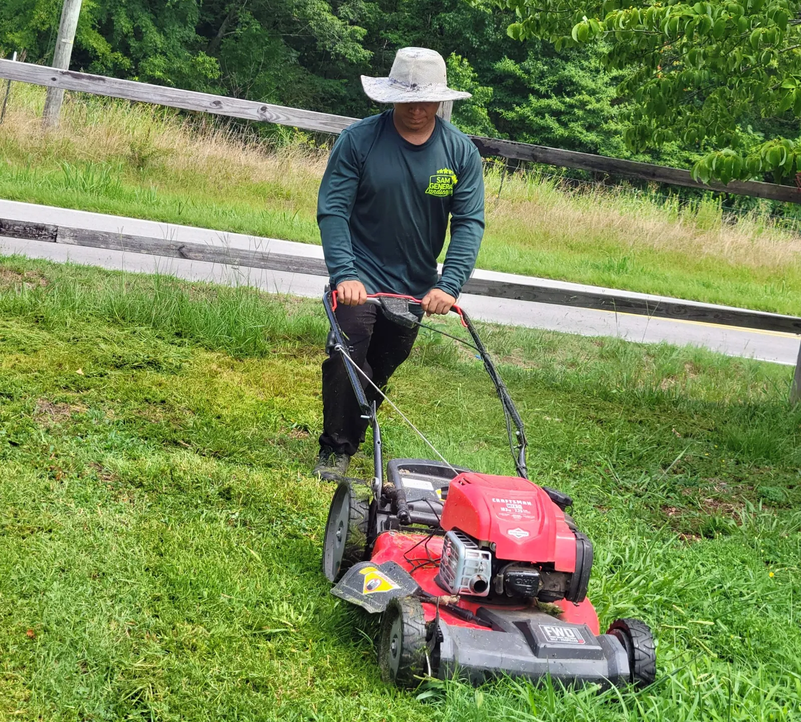 Landscaping crew at work