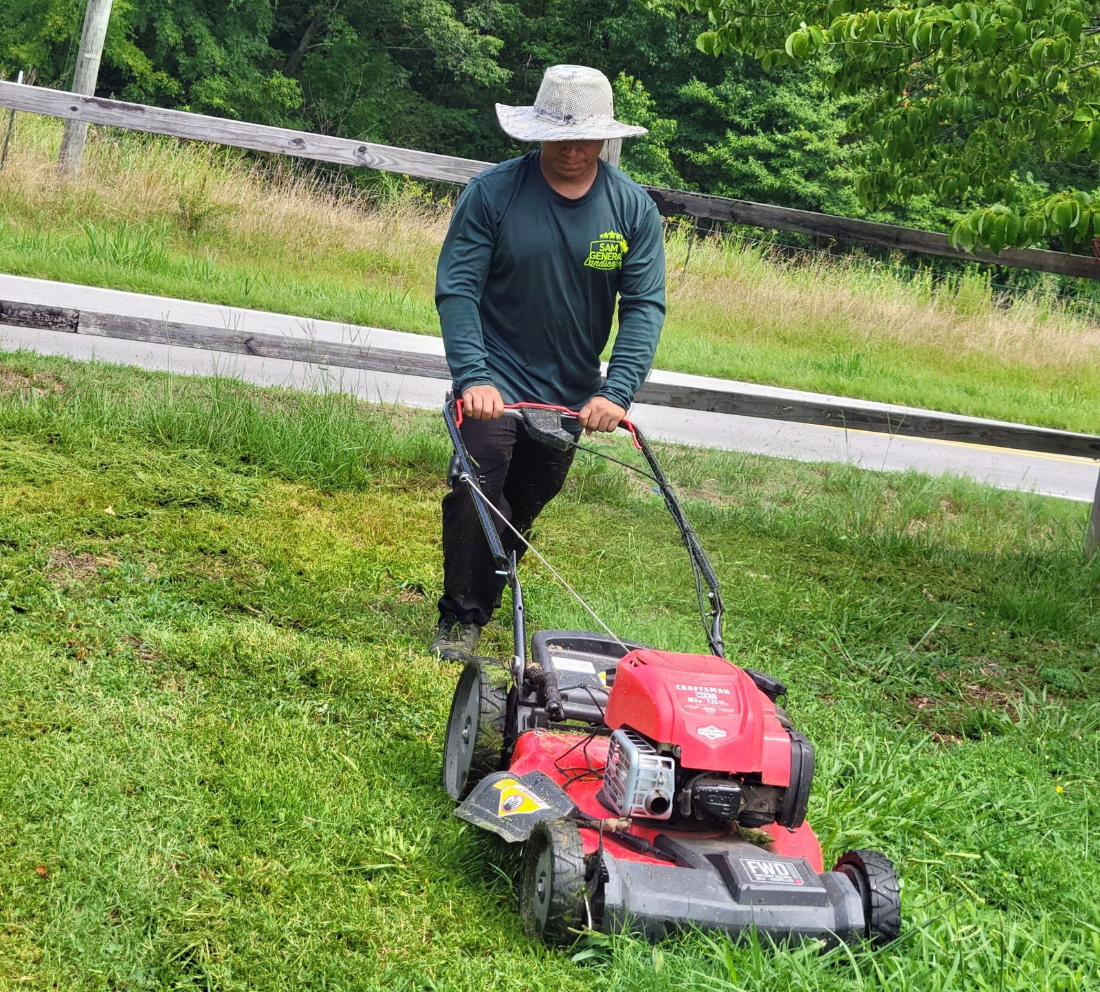 Landscaping crew at work