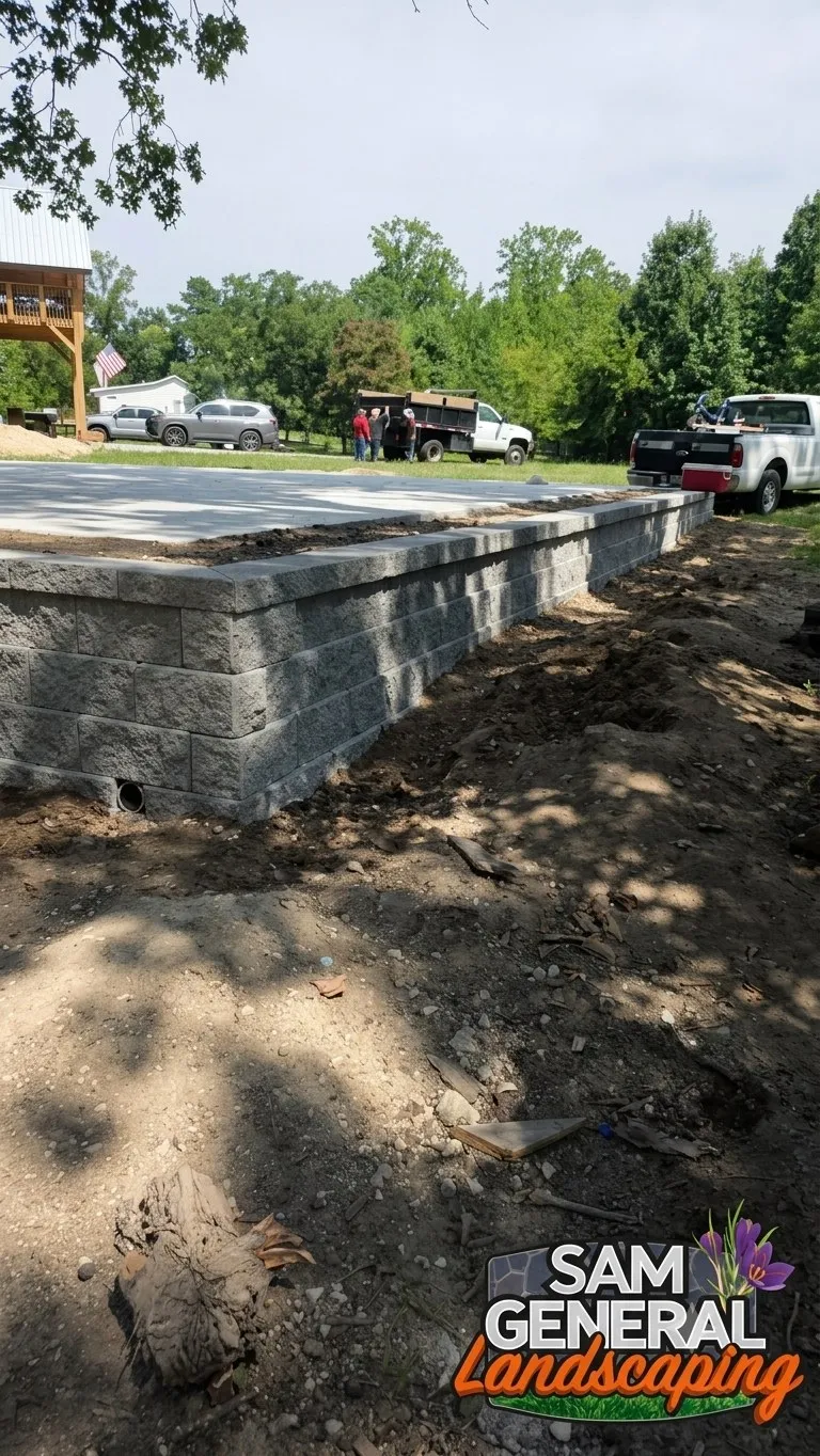 Retaining Wall Installation project by Sam General Landscaping