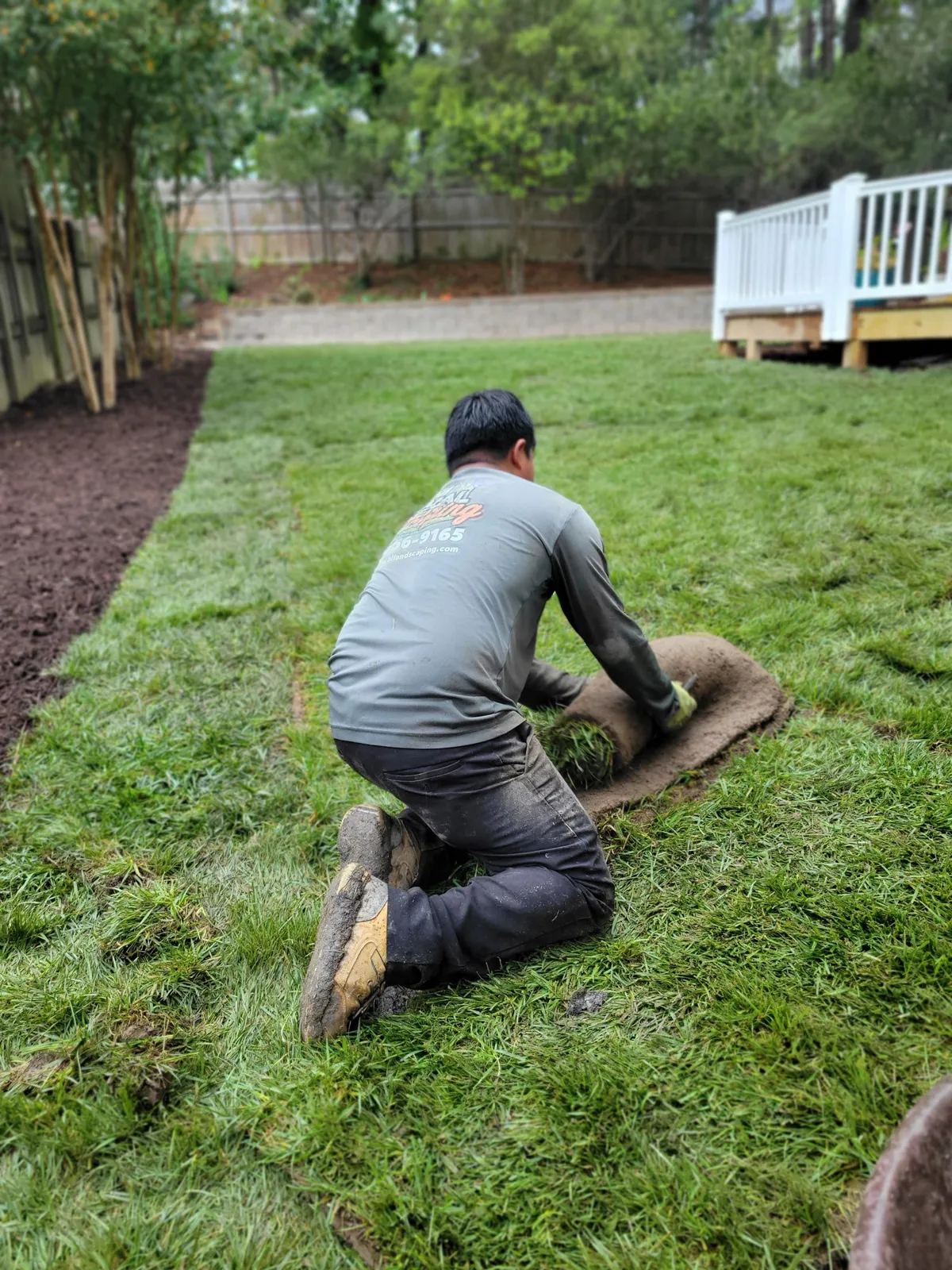 Landscaping crew at work