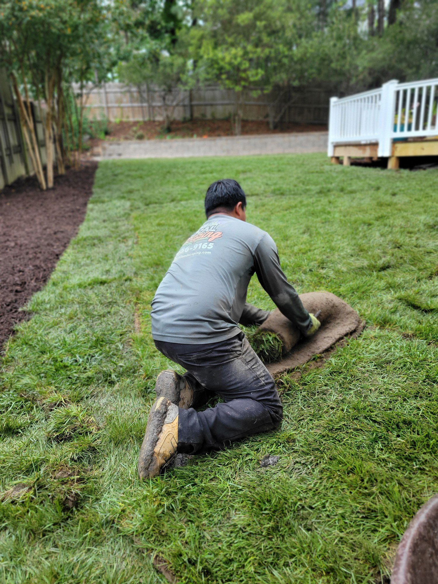 Landscaping crew at work